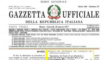 FIRMATO IL DPCM SUI FONDI PER IL RIORDINO