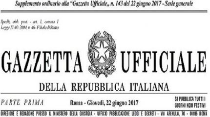 RIORDINO: PUBBLICATO IN GAZZETTA UFFICIALE IL DECRETO LEGISLATIVO