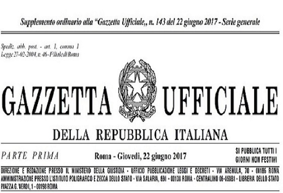 RIORDINO: PUBBLICATO IN GAZZETTA UFFICIALE IL DECRETO LEGISLATIVO