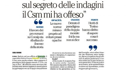 GABRIELLI: SUL SEGRETO DELLE INDAGINI, POLIZIA IN BUONA FEDE QUANTO PM