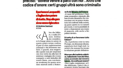 TIFO VIOLENTO: CRIMINALI ATTACCANO LA POLIZIA