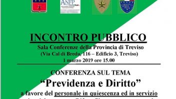 TREVISO, 1 MARZO 2019: CONFERENZA  SU “PREVIDENZA E DIRITTO”