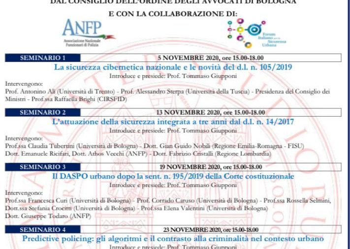 SEMINARI: SICUREZZA E ORDINE PUBBLICO