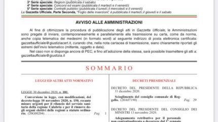 PUBBLICATO IL DPCM SULL'ADEGUAMENTO DEL TRATTAMENTO ECONOMICO