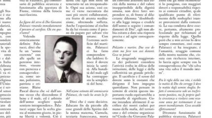 L'OSSERVATORE ROMANO: L'INTERVISTA AL COLLEGA SULLA FIGURA DI PALATUCCI