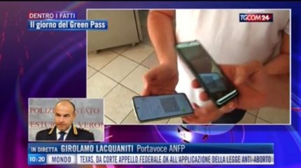 GREEN PASS: FF.OO. STRAGRANDE MAGGIORANZA VACCINATA