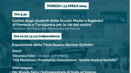 POMEZIA, 23 APRILE 2024: 100% LEGALITA’ – LOTTA CONTRO LA CRIMINALITA’