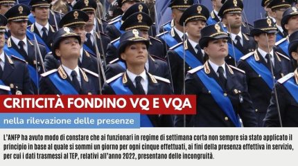CRITICITA' NELLA RILEVAZIONE PRESENZE AI FINI DEL FONDO DI VALORIZZAZINE PER VQA/VQ