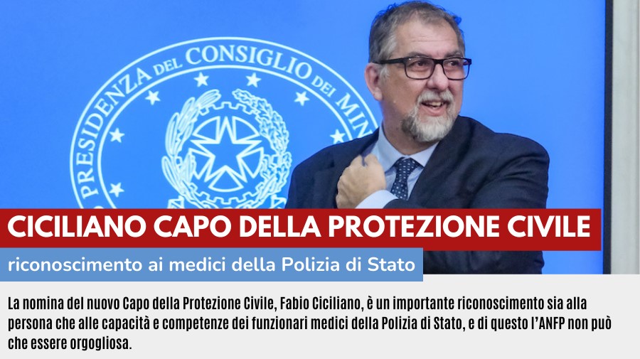 NUOVO CAPO PROTEZIONE CIVILE RICONOSCIMENTO AI MEDICI DELLA POLIZIA DI STATO