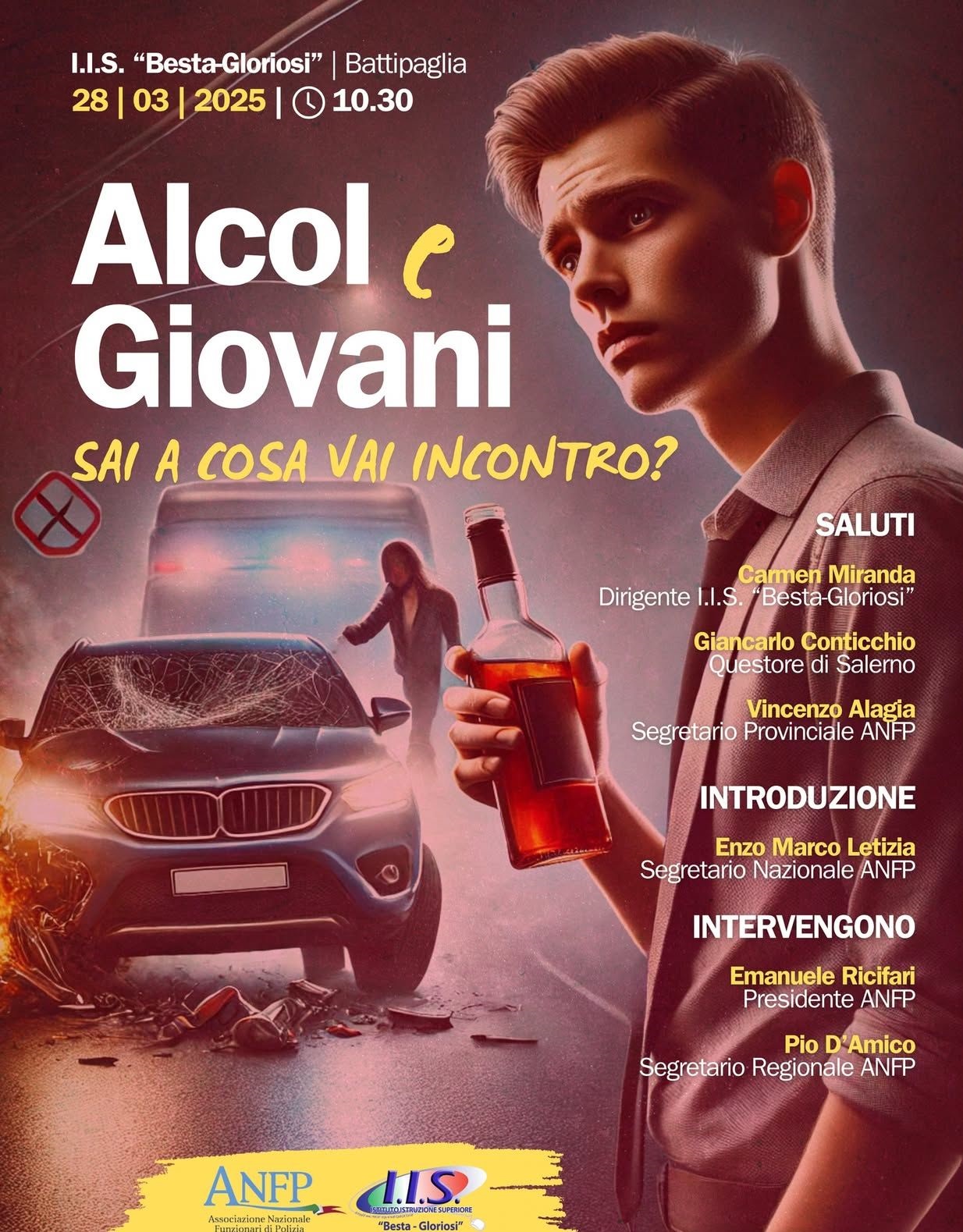 BATTIPAGLIA, VENERDI' 28 MARZO 2025 ORE 10.00: ALCOL E GIOVANI, SAI A COSA VAI INCONTRO?