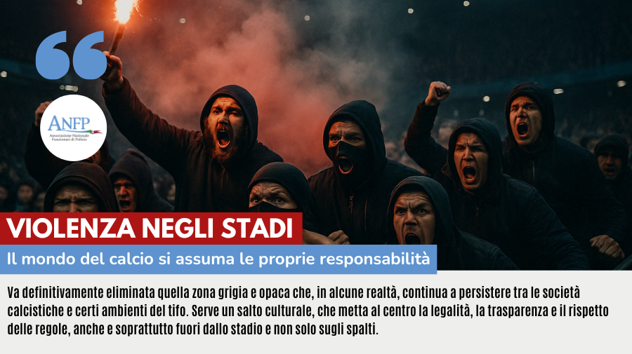 VIOLENZA NEGLI STADI: IL MONDO DEL CALCIO SI ASSUMA LE PROPRIE RESPONSABILITA'