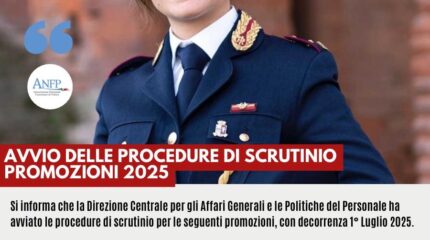 AVVIO DELLE PROCEDURE DI SCRUTINIO PER LE PROMOZIONI CON DECORRENZA 1° LUGLIO 2025