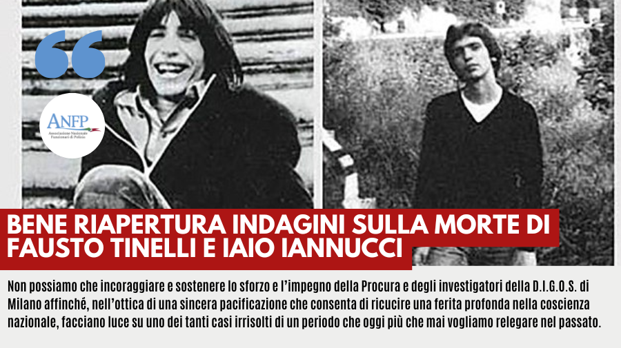 BENE RIAPERTURA INDAGINI SULLA MORTE DI FAUSTO E IAIO