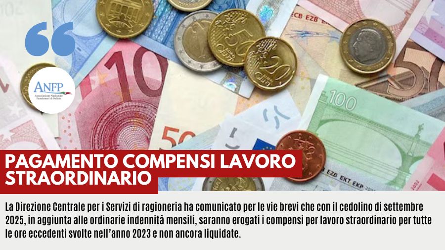 PAGAMENTO COMPENSI LAVORO STRAORDINARIO