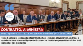 CONTRATTO, AI MINISTRI: BENE L’APERTURA 2021-2023, MA SERVONO PIU’ RISORSE PER IL 2024-2026
