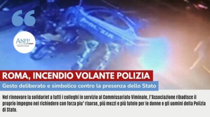 FERMA CONDANNA PER INCENDIO VOLANTE POLIZIA, GESTO DELIBERATO CONTRO STATO