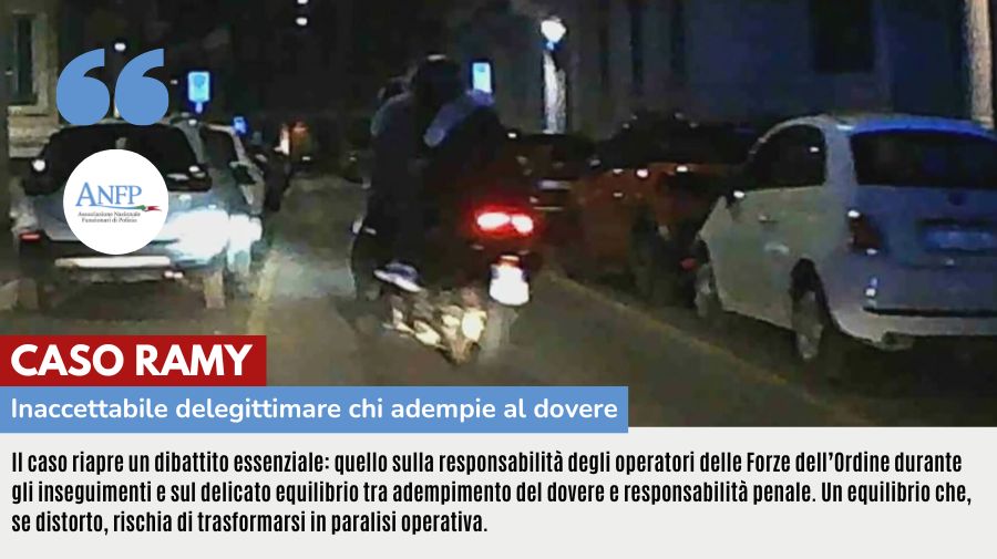 CASO RAMY: INACCETTABILE DELEGITTIMARE CHI ADEMPIE AL DOVERE