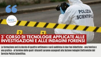 3° CORSO DI TECNOLOGIE APPLICATE ALLE INVESTIGAZIONI E ALLE INDAGINI FORENSI