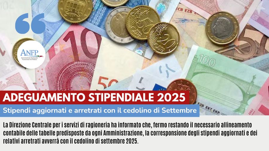 ADEGUAMENTO STIPENDIALE 2025: STIPENDI AGGIORNATI E ARRETRATI CON IL CEDOLINO DI SETTEMBRE