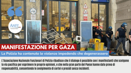 MANIFESTAZIONE PER GAZA: LA POLIZIA HA CONTENUTO LE VIOLENZE IMPEDENDO CHE DEGENERASSERO