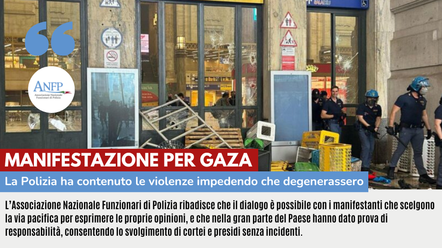 MANIFESTAZIONE PER GAZA: LA POLIZIA HA CONTENUTO LE VIOLENZE IMPEDENDO CHE DEGENERASSERO