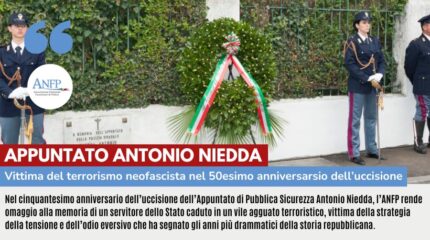 APPUNTATO ANTONIO NIEDDA: VITTIMA DEL TERRORISMO NEOFASCISTA NEL CINQUANTESIMO ANNIVERSARIO DELL'UCCISIONE