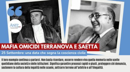 MAFIA OMICIDI TERRANOVA E SAETTA: 25 SETTEMBRE, UNA DATA CHE SEGNA LA COSCIENZA CIVILE