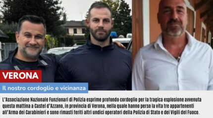 VERONA: Il NOSTRO CORDOGLIO E VICINANZA