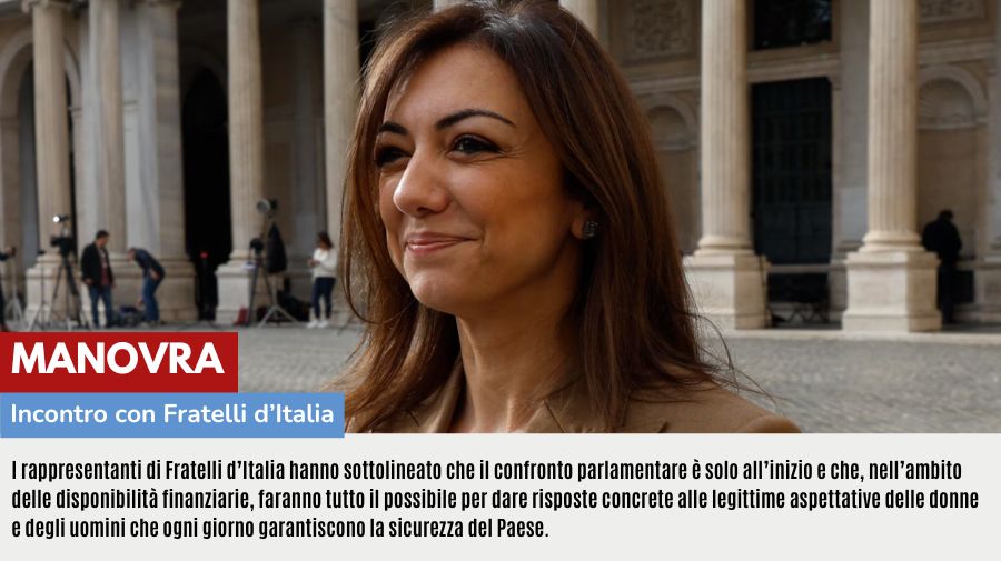 MANOVRA: INCONTRO CON FRATELLI D'ITALIA