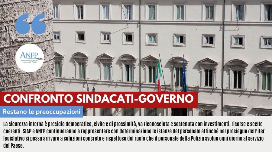 CONFRONTO SINDACATI-GOVERNO: RESTANO LE PREOCCUPAZIONI