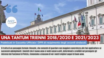 UNA TANTUM TRIENNI 2018/2020 E 2021/2023: PUBBLICATI IN G.U. I DPR DI RECEPIMENTO DEGLI ACCORDI SINDACALI
