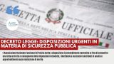 DECRETO LEGGE: DISPOSIZIONI URGENTI IN MATERIA DI SICUREZZA PUBBLICA