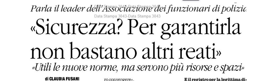 VIOLENZE DI PIAZZA E DECRETO SICUREZZA: L'INTERVISTA AL QUOTIDIANO NAZIONALE