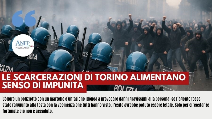 LE SCARCERAZIONI DI TORINO ALIMENTANO SENSO DI IMPUNITÀ