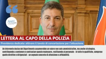 LETTERA AL CAPO DELLA POLIZIA: PREVIDENZA DEDICATA, ATTIVARE IL TAVOLO DI CONCERTAZIONE PER L’ATTUAZIONE