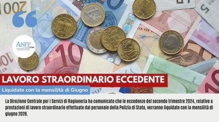 LAVORO STRAORDINARIO ECCEDENTE: LIQUIDATE CON LA MENSILITA' DI GIUGNO
