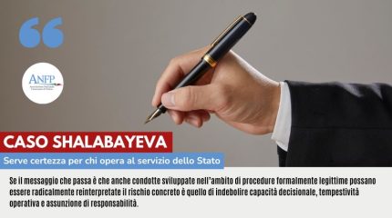 CASO SHALABAYEVA: SERVE CERTEZZA PER CHI OPERA AL SERVIZIO DELLO STATO