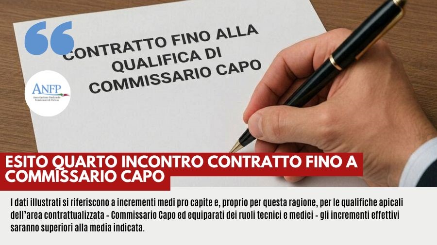ESITO QUARTO INCONTRO CONTRATTO FINO A COMMISSARIO CAPO