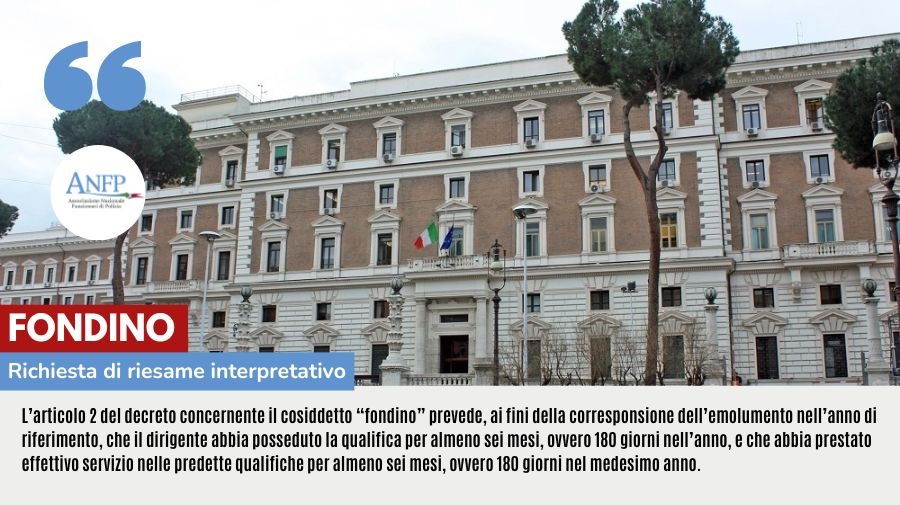 FONDINO: RICHIESTA DI RIESAME INTERPRETATIVO