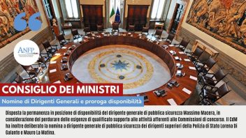 CONSIGLIO DEI MINISTRI: NOMINE DI DIRIGENTI GENERALI E PROROGA DISPONIBILITÀ