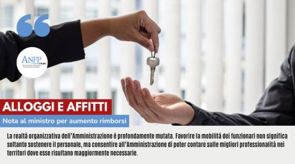 ALLOGGI E AFFITTI: NOTA AL MINISTRO PER AUMENTO RIMBORSI