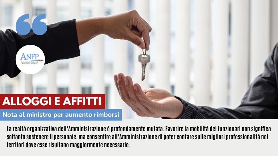 ALLOGGI E AFFITTI: NOTA AL MINISTRO PER AUMENTO RIMBORSI
