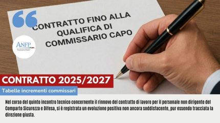 CONTRATTO 2025/2027: TABELLE INCREMENTI COMMISSARI