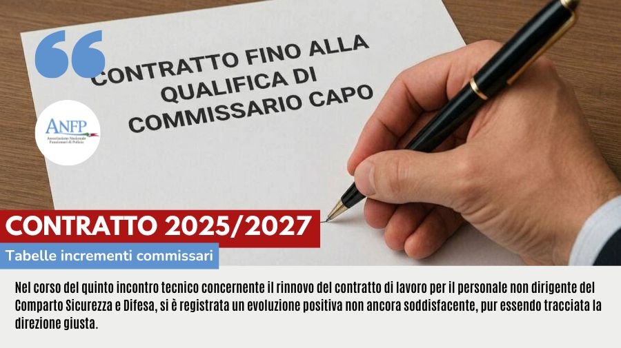 CONTRATTO 2025/2027: TABELLE INCREMENTI COMMISSARI