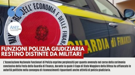 FUNZIONI POLIZIA GIUDIZIARIA RESTINO DISTINTE DA MILITARI
