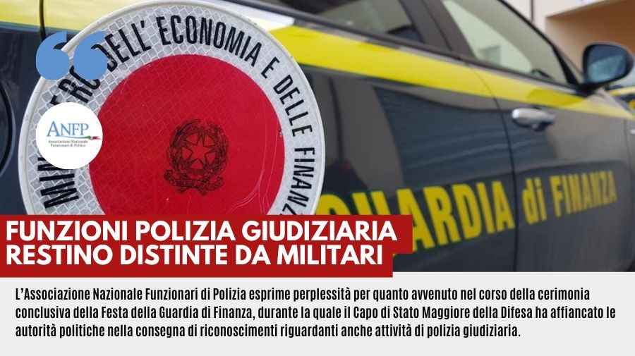 FUNZIONI POLIZIA GIUDIZIARIA RESTINO DISTINTE DA MILITARI