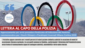 LETTERA AL CAPO DELLA POLIZIA: APPREZZAMENTO PER AVVIO PROCEDURA ISTITUZIONE NASTRINO COMMEMORATIVO PER I GIOCHI OLIMPICI