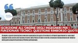 ISCRIZIONE ALL'ORDINE DEGLI INGEGNERI PER I FUNZIONARI TECNICI: QUESTIONE RIMBORSO QUOTE