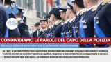 CONDIVIDIAMO LE PAROLE DEL CAPO DELLA POLIZIA: SICUREZZA E LIBERTA' SONO VALORI CHE SI RAFFORZANO RECIPROCAMENTE