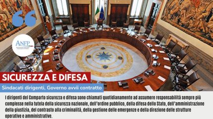 SICUREZZA E DIFESA: SINDACATI DIRIGENTI, GOVERNO AVVII CONTRATTO
